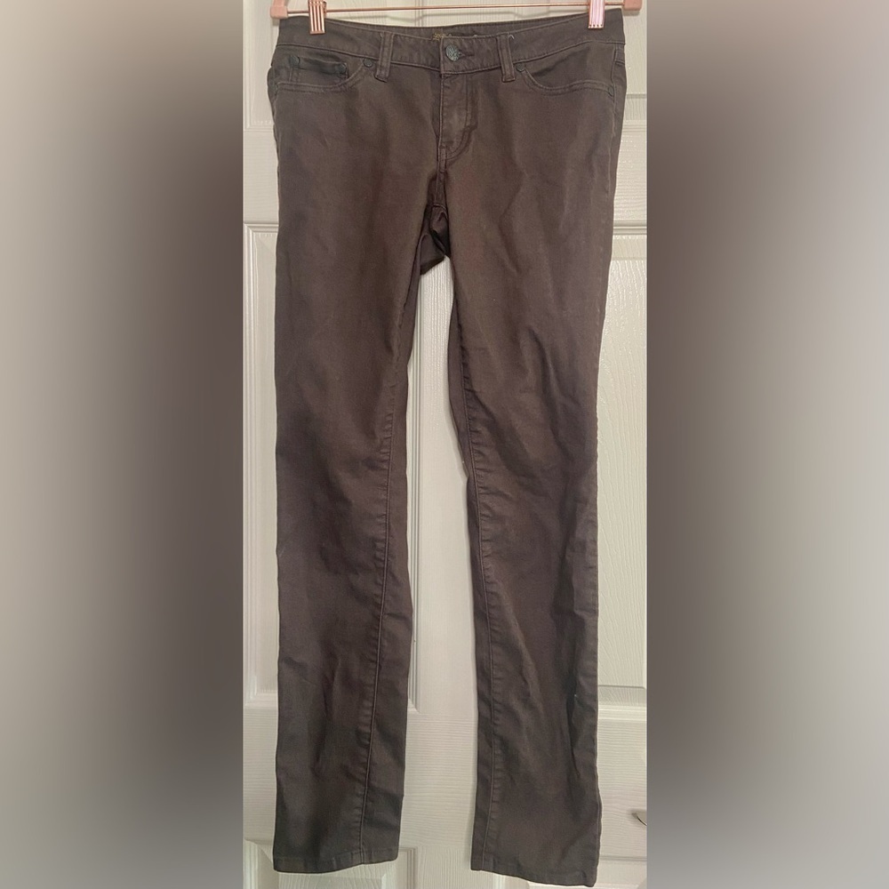 Prana Pants Womens Brown Size 6 Brenna Mid Rise Moto Skinny Stretch Hiking Nylon